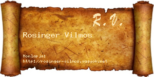 Rosinger Vilmos névjegykártya